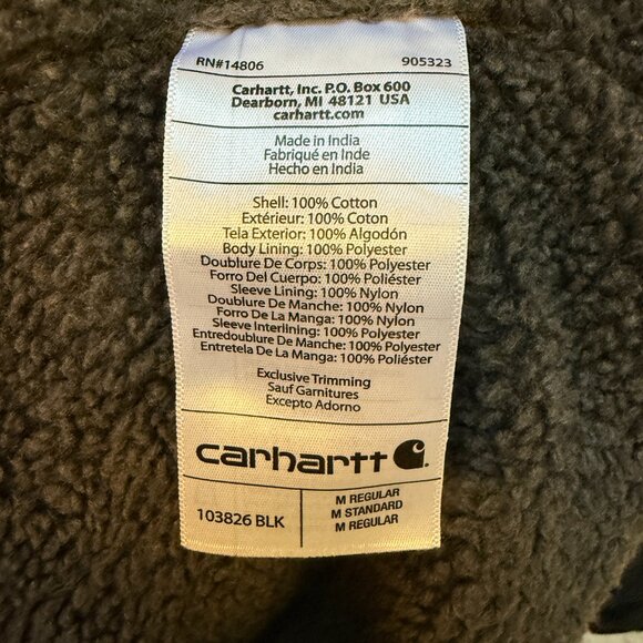 Carhartt Washed Duck Sherpa-Lined Relaxed Fit Utility Jacket OJ3826 - Medium - Picture 8 of 9